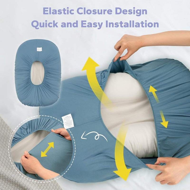 FUNUPUP Rayon Derived from Bamboo Baby Lounger Cover Compatible with Snuggle Me Lounger, Infant Lounger Pillow Cover for Newborn, Removable Elastic Newborn Lounger Cover,Cover Only,Blue - Image 5
